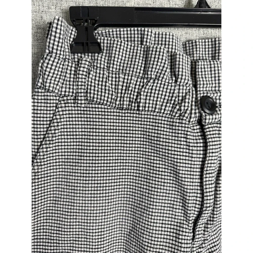 Anthropologie Amadi Black Gingham Shorts High Waist Paper Bag USA XS Cottagecore
